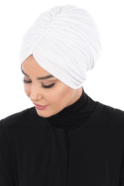 Jill - Weiß Baumwolle Turban - Ayse Turban