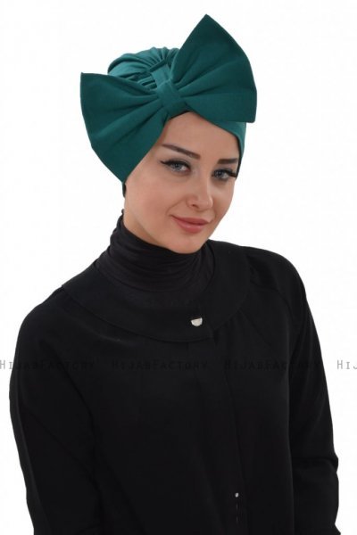 Julia - Dunkelgrün Baumwolle Turban - Ayse Turban