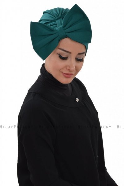 Julia - Dunkelgrün Baumwolle Turban - Ayse Turban