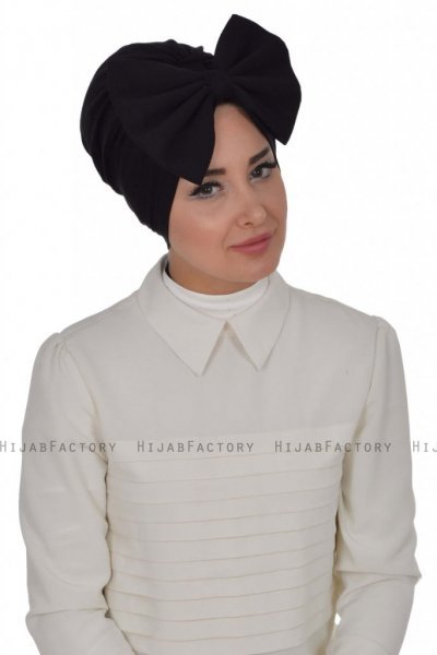 Julia - Schwarz Baumwolle Turban - Ayse Turban