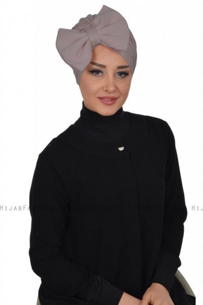 Julia - Taupe Baumwolle Turban - Ayse Turban