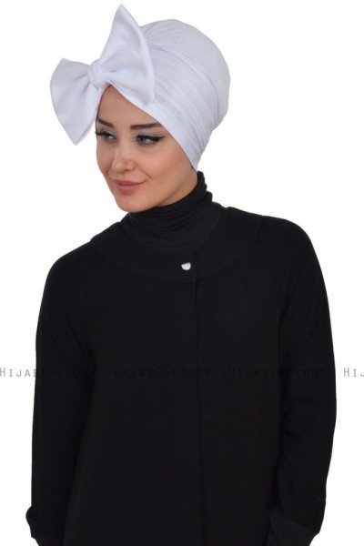 Julia - Weiß Baumwolle Turban - Ayse Turban