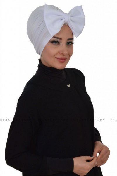 Julia - Weiß Baumwolle Turban - Ayse Turban