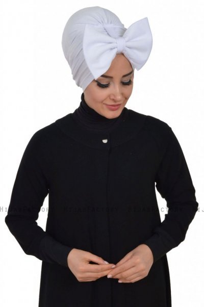 Julia - Weiß Baumwolle Turban - Ayse Turban