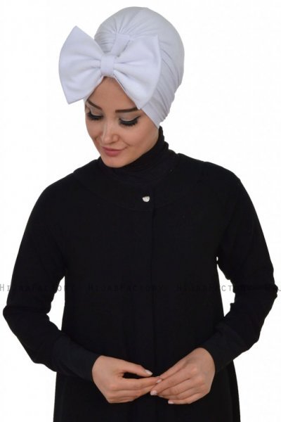 Julia - Weiß Baumwolle Turban - Ayse Turban