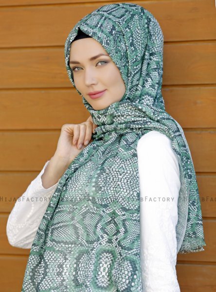 Dounia - Grün Gemustertes Hijab