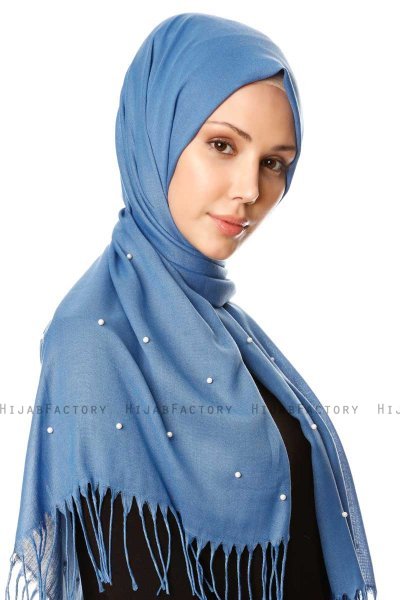 Kadri - Blau Hijab Mit Perlen - Özsoy