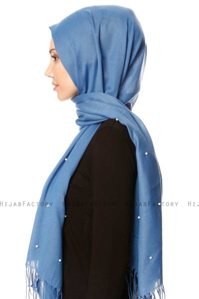 Kadri - Blau Hijab Mit Perlen - Özsoy