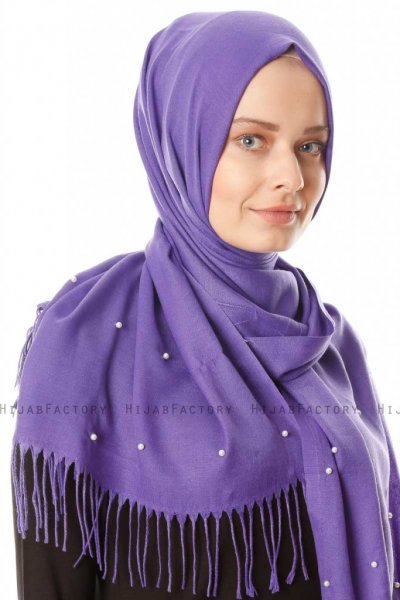 Kadri - Helles Lila Hijab Mit Perlen - Özsoy