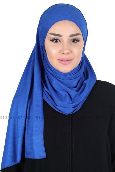 Kaisa - Blau Baumwolle Praktisch Hijab
