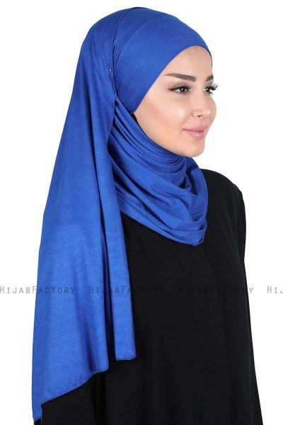 Kaisa - Blau Baumwolle Praktisch Hijab