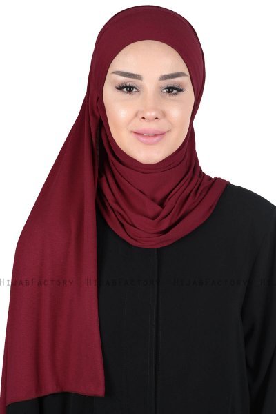 Kaisa - Bordeaux Baumwolle Praktisch Hijab