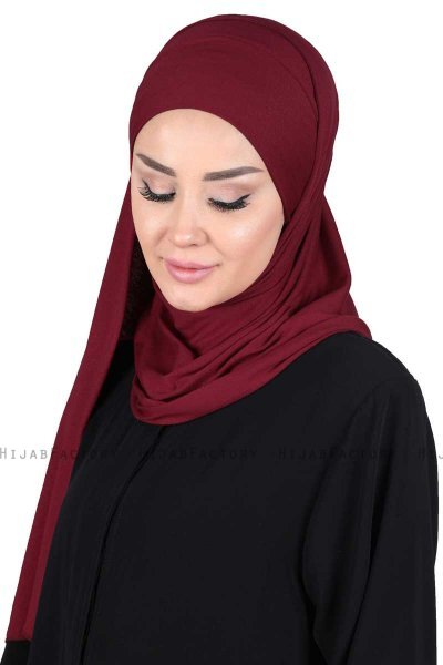 Kaisa - Bordeaux Baumwolle Praktisch Hijab