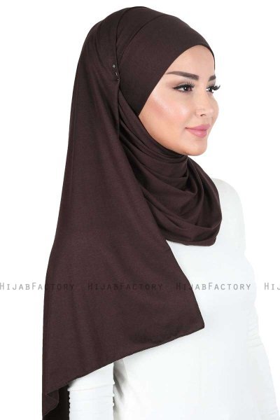 Kaisa - Braun Baumwolle Praktisch Hijab