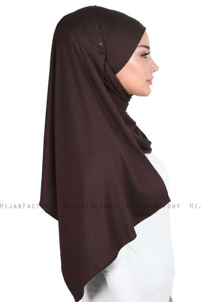 Kaisa - Braun Baumwolle Praktisch Hijab