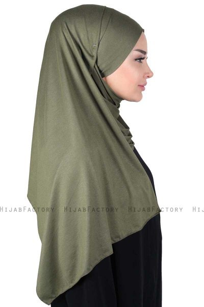 Kaisa - Khaki Baumwolle Praktisch Hijab