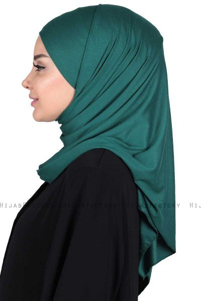 Kaisa - Dunkelgrün Baumwolle Praktisch Hijab