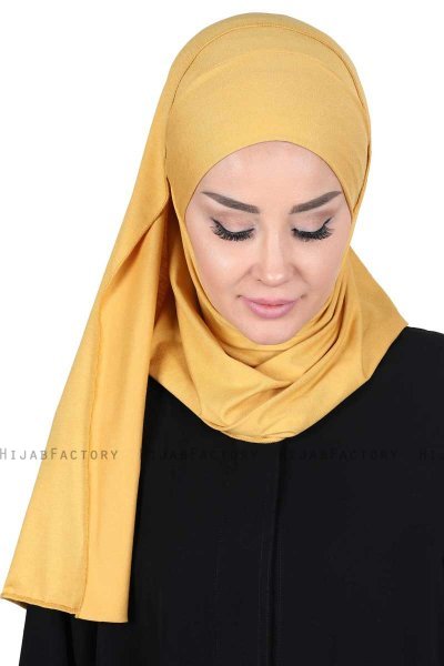 Kaisa - Senf Baumwolle Praktisch Hijab