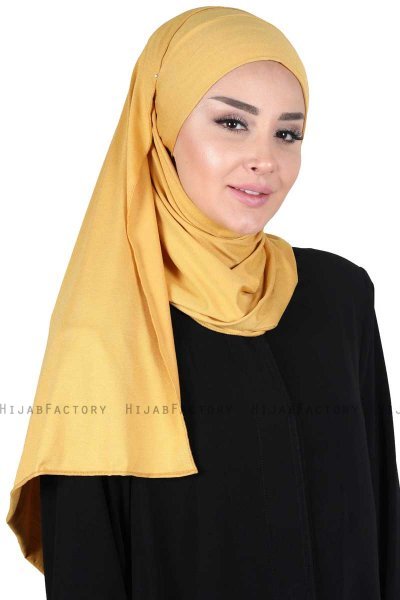 Kaisa - Senf Baumwolle Praktisch Hijab