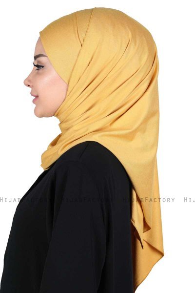 Kaisa - Senf Baumwolle Praktisch Hijab