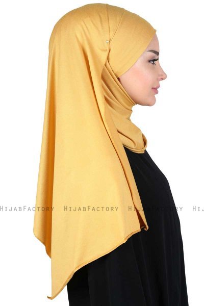 Kaisa - Senf Baumwolle Praktisch Hijab