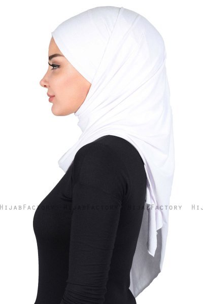 Kaisa - Weiß Baumwolle Praktisch Hijab