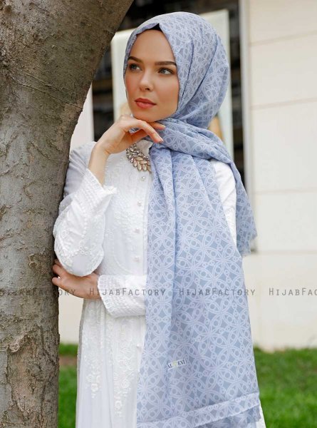 Khadija - Grau Gemustertes Hijab - Sal Evi