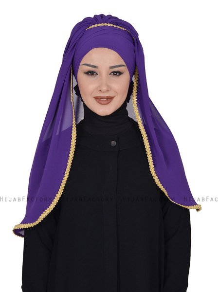 Louise - Lila Praktisch Hijab - Ayse Turban