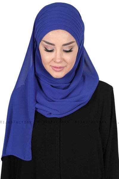 Malin - Blau Praktisch Chiffon Hijab