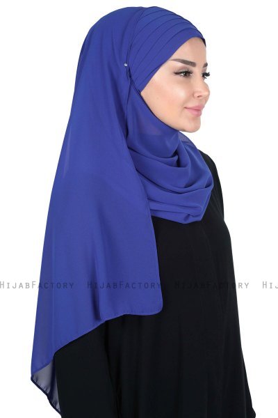 Malin - Blau Praktisch Chiffon Hijab