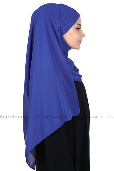 Malin - Blau Praktisch Chiffon Hijab