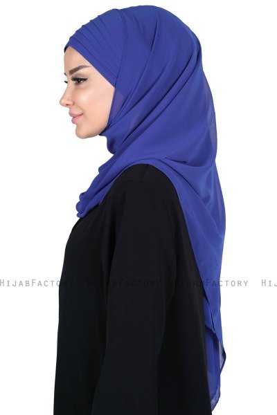 Malin - Blau Praktisch Chiffon Hijab