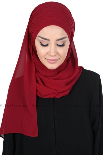 Malin - Bordeaux Praktisch Chiffon Hijab