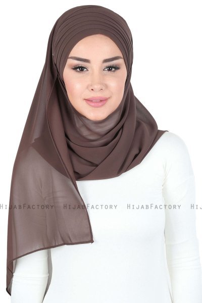 Malin - Braun Praktisch Chiffon Hijab