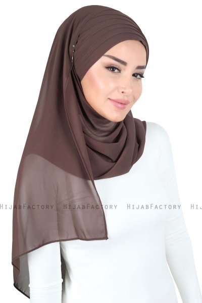 Malin - Braun Praktisch Chiffon Hijab