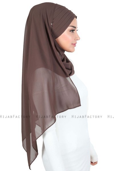 Malin - Braun Praktisch Chiffon Hijab