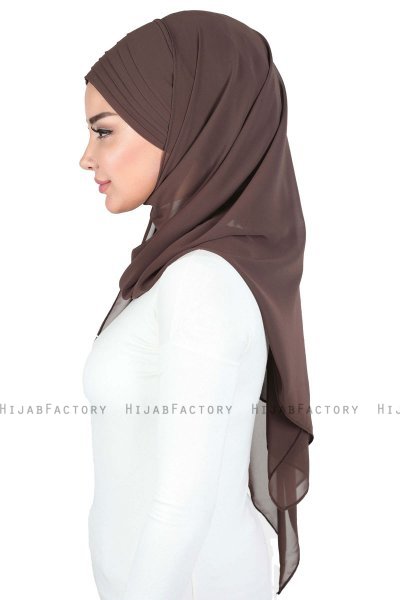 Malin - Braun Praktisch Chiffon Hijab