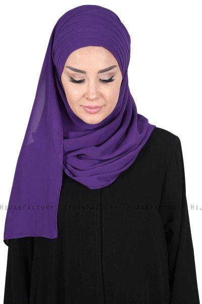 Malin - Lila Praktisch Chiffon Hijab