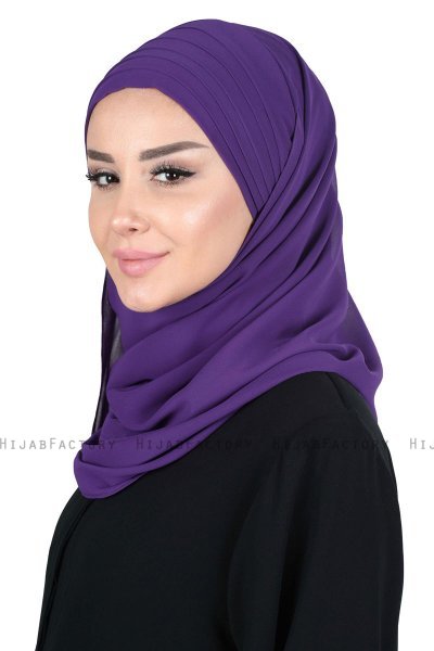 Malin - Lila Praktisch Chiffon Hijab