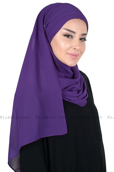 Malin - Lila Praktisch Chiffon Hijab