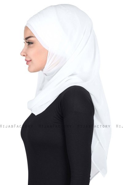 Malin - Offwhite Praktisch Chiffon Hijab