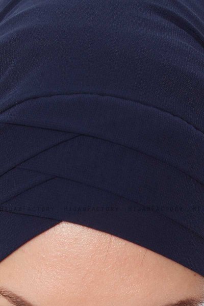 Mehtap - Navy Blau Praktisch Fertig Chiffon Hijab