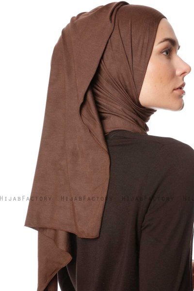 Melek - Braun Premium Jersey Hijab - Ecardin