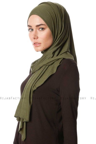 Melek - Khaki Premium Jersey Hijab - Ecardin