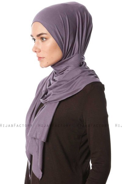 Melek - Dunkelviolett Premium Jersey Hijab - Ecardin