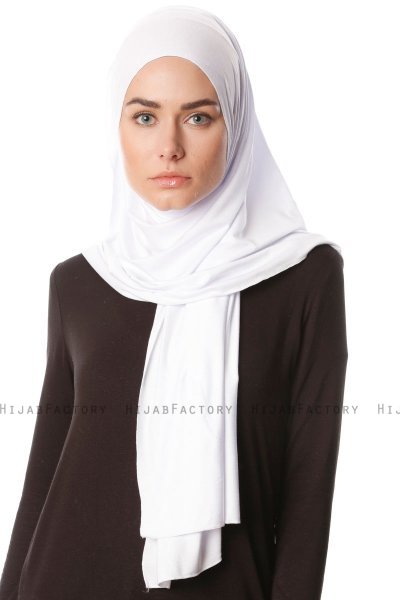 Melek - Weiß Premium Jersey Hijab - Ecardin