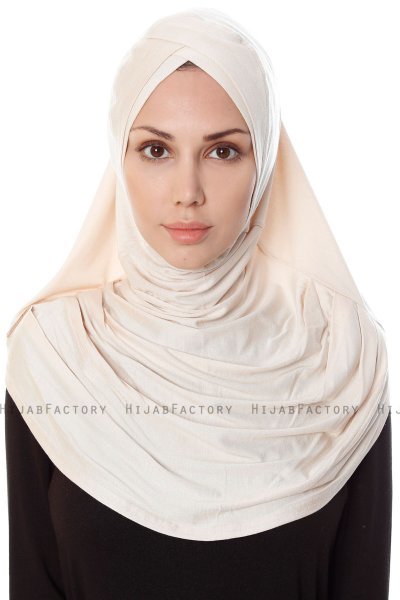 Mia - Leichte Beige One-Piece Al Amira Hijab - Ecardin
