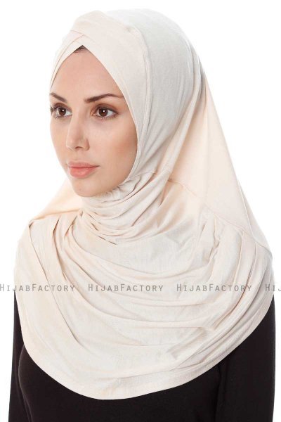Mia - Leichte Beige One-Piece Al Amira Hijab - Ecardin