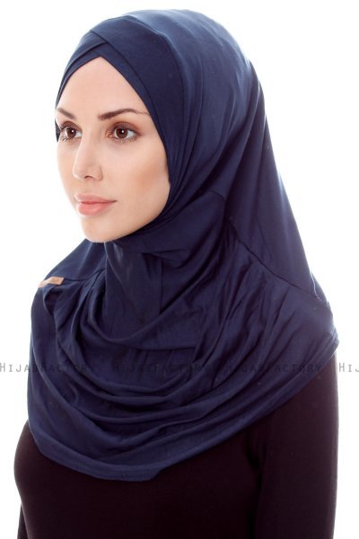 Mia - Navy Blau One-Piece Al Amira Hijab - Ecardin