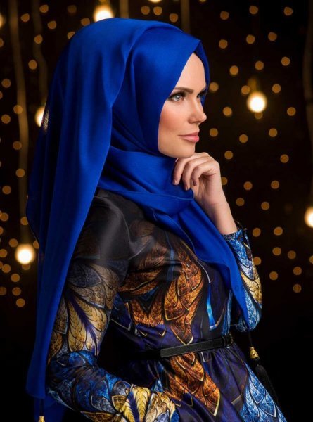 MW - Blau Chiffon Hijab - Muslima Wear